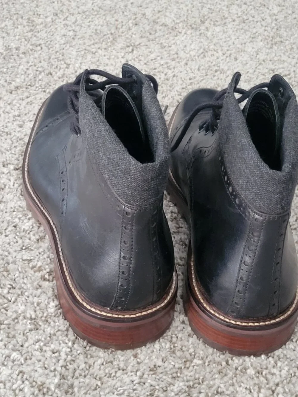 Warfield & Grand Potrero leather lace up boots Black Sz 12 US